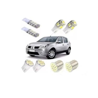Imagem de Kit Lampadas Led Renault Sandero Teto Placa Ré Farolete Leds