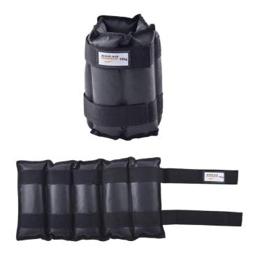 Imagem de Par De Caneleiras  Tornozeleiras  10 Kg Pretas Ahead Sports