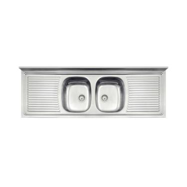 Imagem de Pia De Apoio Tramontina Ribon 2c 34 Em Aço Inox 180 X 55 Cm