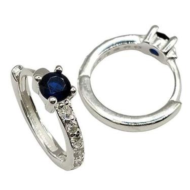 Imagem de Brinco Argola Cravejada Com Ponto De Luz Colorido Prata 925