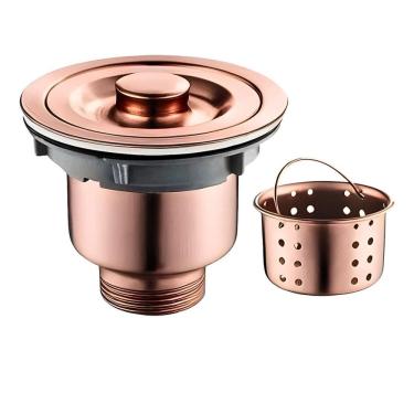 Imagem de Válvula Pia Cozinha Inox 4.1/2 Ralo Com Cesto Removível