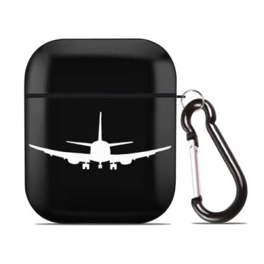 Imagem de Capa para AirPods 1 e 2 Silhuetas de Avião de Voo Capa de Proteção de Corpo Inteiro Capa de Fone de Ouvido Capa Rígida de PC