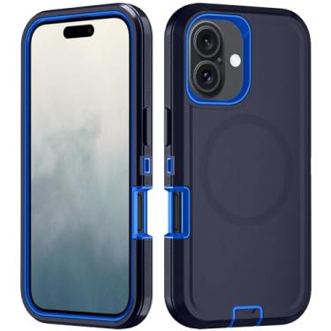 Imagem de Asuwish Capa de telefone para iPhone 17 de 6,3 polegadas com protetor de tela de vidro temperado, capa magnética híbrida à prova de choque protetora resistente acessórios para celular i Phone17 i17 17