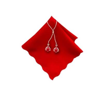 Imagem de Guardanapo de Tecido Natal Oxford Vermelho e Verde Acabamento a Laser 33x33 cm Mesa Posta (20,Vermelho)