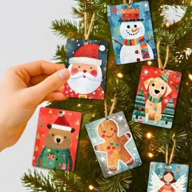 Imagem de Kit Natal Decoração Enfeite - Feito em Madeira - Modelo Natal Colorido - Natalino (Kit 8 peças)