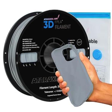Imagem de ATARAXIA ART Filamento Pla Flexível 1,75 Mm, Filamento de Impressora 3D, Carretel de 1 Kg, Melhor Que Tpu, Dureza Shore 89A, Fórmula Patenteada, Compatível com Extrusora Bowden, com Saco de Armazename