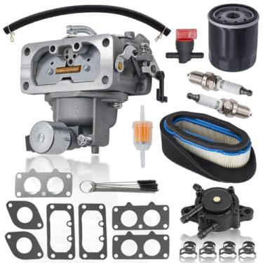 Imagem de Kit de carburador FH641V FH661 compatível com Kawasaki FH601V FH680V FH721V FX801V FX850V 22HP carburador de motor adequado para 15004-1010 15004-0763 15004-7024 15004-0763 -0757 Com bomba de