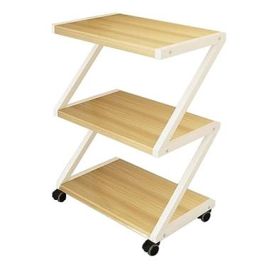 Imagem de HHHJQFAAT Suporte de micro-ondas de 3 níveis para forno de microondas com rodas, suporte de micro-ondas, suporte de micro-ondas, suporte organizador de temperos para suporte de impressora de cozinha