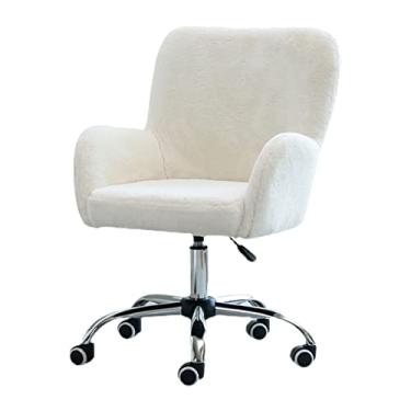 Imagem de Cadeira de escritório ergonômica, cadeira giratória confortável para computador com apoios de braços, suporte lombar para quarto, sala de estar, estudar