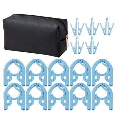 Imagem de Cabide dobrável | Cabides de cruzeiro portáteis dobráveis com clipes | Organização de armário de roupas para quarto, porta, guarda-roupa, cruzeiro, casa de negócios