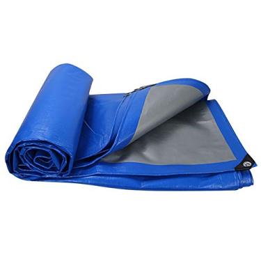 Imagem de ZJYWMM Lona impermeável protetor solar polietileno capa leve acampamento ao ar livre vários tamanhos (cor: azul, tamanho: 4,8 x 6,8 m)