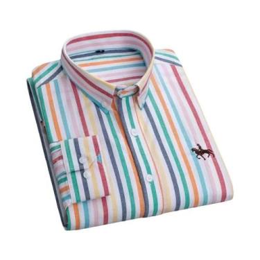 Imagem de Camisa Social Masculina De Algodão Oxford De Manga Longa Para Primaver