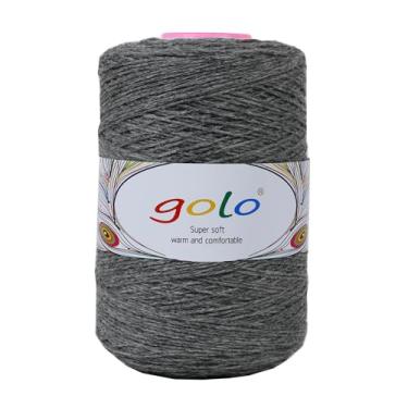 Imagem de golo Fio de cone de lã para tecelagem de 250 g 100% fio de lã para tricô à mão cinza