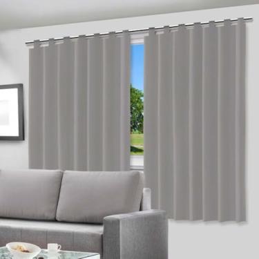 Imagem de Cortina Blecaute Blackout Corta Luz, Cinza, 100% PVC, 2,80m x 1,40m, 2 Peças