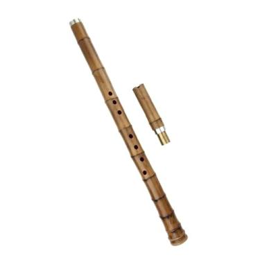 Imagem de Flauta de bambu de madeira flauta chinesa não shakuhachi instrumento de sopro tradicional Nanxiao adequado para iniciantes em dois tons (tecla F)