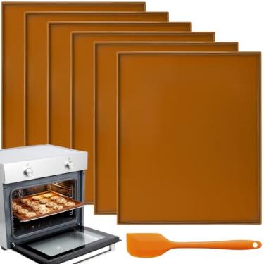 Imagem de 6 bandejas desidratadoras de silicone compatíveis com Cosori CP267-FD, bandejas antiaderentes de couro de frutas para desidratador com raspador de silicone reutilizável de alta temperatura para carne