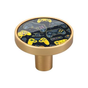 Imagem de Blueangle Pacote com 4 puxadores de armário coloridos para controles de videogame de 3,5 cm, puxadores redondos de gaveta para cômoda e armários de cozinha (442)