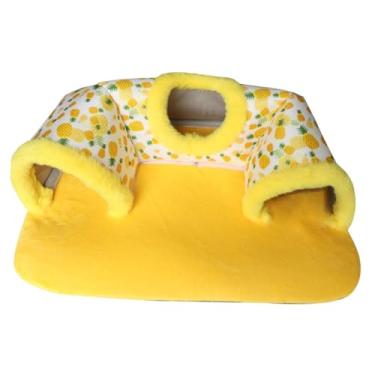 Imagem de Bothyi Túnel para esconderijo de porquinho-da-índia, brinquedo para pequenos animais, gaiolas removíveis, tubo de esconderijo multiuso, tapete para hamster e, Amarelo