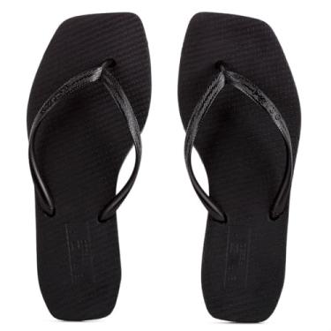 Imagem de Sandália Brizza Arezzo Rasteira Feminino, Preto Jelly, 35/36