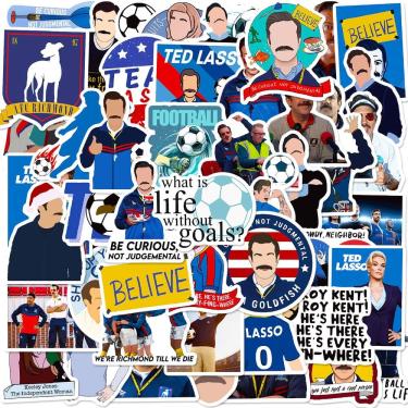 Imagem de Adesivos, 50 unidades/lote, bolas de futebol, copos europeus, vinil impermeável