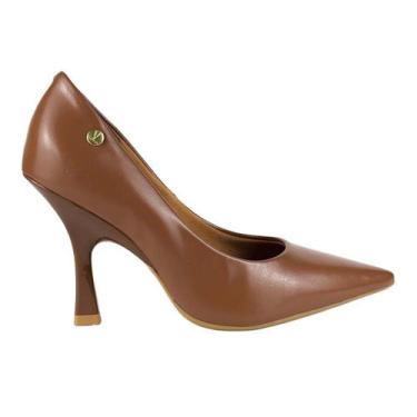 Imagem de Sapato Scarpin Vizzano Salto Alto Fino Bico Fino, Marrom, 38