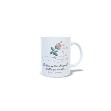 Imagem de Caneca de Cerâmica com Frase Clarice Lispector, Liberdade é Pouco, Branca com Ilustração de Pomba, 325ml (19064)