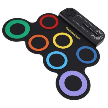 Imagem de Luocute Tambor Eletrônico de Rolo Manual, Conjunto de Bateria Infantil de 7 Pads Com Alto-falante Estéreo Integrado e Design Recarregável, Kit de Bateria Portátil de Enrolar para