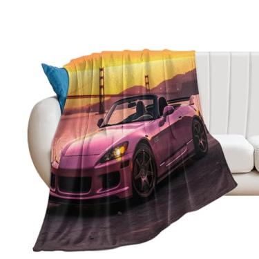 Imagem de HouLaiZhe Cobertor Super Macio Flanela JDM S2000 Pôr do Sol Ponte Golden Gate Leve Cobertores de Refrigeração para Sofá-Cama Cadeira Sofá Carro Viagem ao Ar Livre Leve Quente 127 cm x 152 cm
