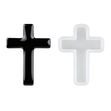 Imagem de DanLingJewelry 10 peças de moldes de fundição de resina de silicone em forma de cruz de crucifixo religioso para colar, pulseira, chaveiro, pingente, berloque, fabricação de joias