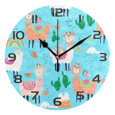 Imagem de YETTASBIN Relógio de parede Llamas, silencioso sem tique-taque, operado por bateria, relógio redondo decorativo criativo para cozinha, sala de estar, banheiro, decoração de escritório em casa, escola