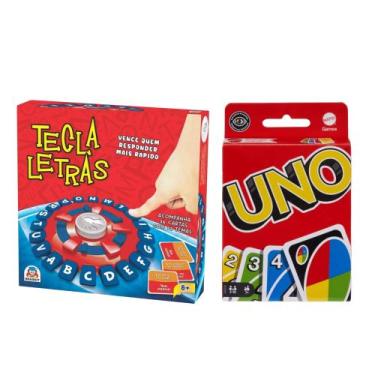 Imagem de COMP Kit Diversão em Família: Jogo Tecla Letras Braskit + Uno Clássico