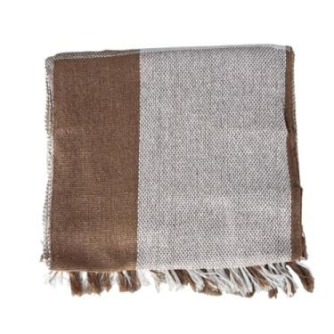 Imagem de Manta Para Sofá Decoração(Xadrez crua/marrom)