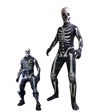 Imagem de Fantasias infantis de terror de Halloween fantasias de zumbi esqueleto cavalaria cosplay meia-calça adulto