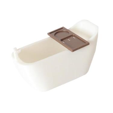 Imagem de Almencla Banheira para casa de bonecas, decoração para maquete de cena realista, adorno para micro paisagem, banheira em miniatura simulada com bandeja.