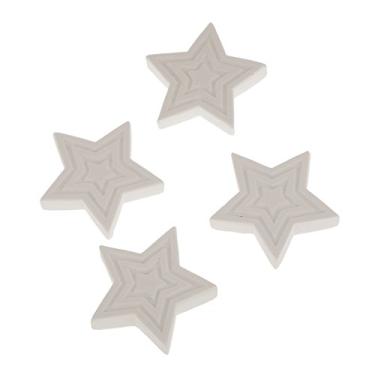 Imagem de Baoblaze 4X DIY Perfume Air Freshener, Rack de pedras de óleo essencial para fragrância doméstica, rosa & Star Designs - Branco, 3,50,6 cm