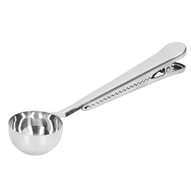 Imagem de RiToEasysports Planejada de Vedação de Aço Inoxidável/colher de chá Prática 2 Em 1 Elegante para Suprimentos Domésticos (Clipe de prata de boca plana)