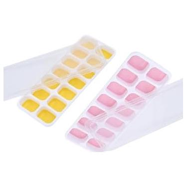 Imagem de Forma De Gelo Fundo Tampa Rígida(Kit 2 (rosa e amarela))