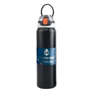 Imagem de Garrafa Térmica Inox 316 800ml Squeeze Premium Antivazamento Longa Duração Academia Trabalho Escola Viagem Esportiva Hidratante Bebida Fria Quente (Preto)