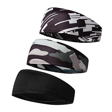 Imagem de 3 UN Headbands Sweatbands para Mulheres Homens Esportes Treino Exercício Ciclismo Hiking Tênis Basquete