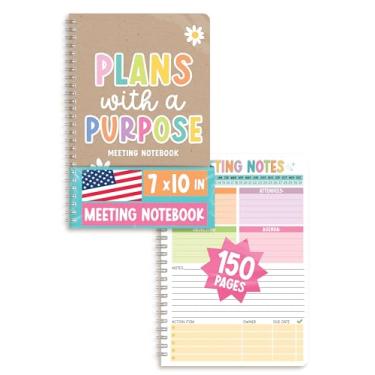 Imagem de Caderno de reuniões para organização do trabalho – planejador de negócios de reuniões, organizador de cadernos de negócios, cadernos de escritório para anotações, agenda de trabalho Kraft