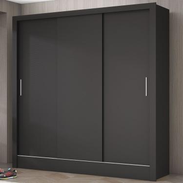 Imagem de Guarda Roupa Casal Dubai 3 Portas De Correr Carioca Móveis Preto/preto