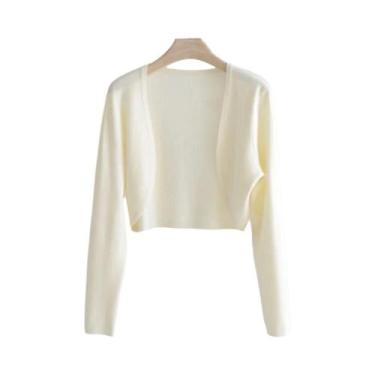 Imagem de Cardigan Cropped Feminino Y2K De Manga Curta Estilo Coreano Camisa De 