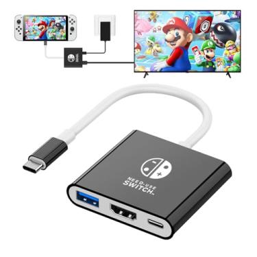 Imagem de Switch 2 Dock, TV Docking Station for Nintendo Switch/Switch OLED/Steam Deck,4K@30HZ/1080P@60HZ Portable with PD 100W Charging, USB 3.0 Port（3-in-1）