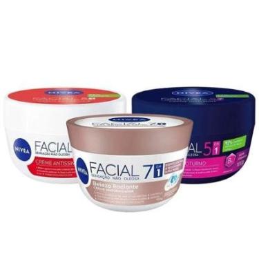 Imagem de NIVEA Kit – Creme Hidratante Facial Antissinais 100g + Hidratante Facial 7 em 1 Beleza Radiante 100g-Unissex