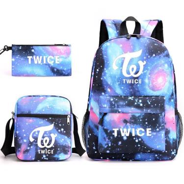 Imagem de Conjunto de mochilas Twices Cartoon Kids School Mochila Anime