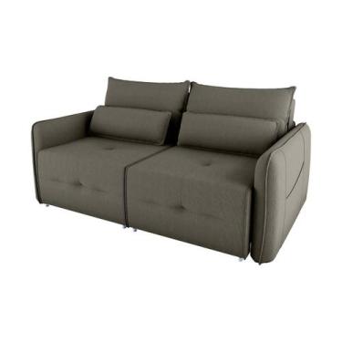 Imagem de Sofá Cama 2 Lugares Com Almofadas 205Cm Celine Veludo Cinza Matrix, Su