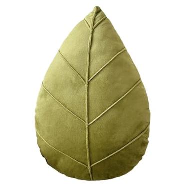 Imagem de Generic Almofada decorativa em formato de folha, almofada de pelúcia para casa, lembrancinha de festa, macia para férias, dormitório, sofá, quarto, Verde Grama 38x25cm