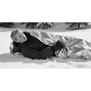 Imagem de Pacote com 2 cobertores térmicos Mylar de emergência, 208 x 157 cm, grandes cobertores de sobrevivência à prova d'água para acampamento, caminhada, atividades ao ar livre e kits de emergência de carro