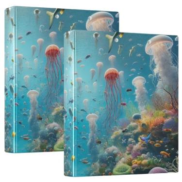 Imagem de Pasta Ocean Wonderland, prancheta, anéis redondos, organizador de fichário de 2,5 cm para tamanho carta (21,6 cm x 28 cm), 1 pacote