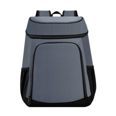 Imagem de Mochila térmica azul cinza gradiente, 36 latas, lancheira masculina para almoço, piquenique, viagem, acampamento, caminhada